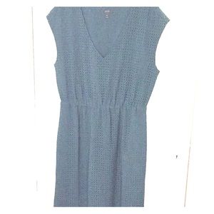 Real J.Crew midi dress, perforated overlayer